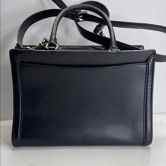 Coach Black Leather Handbag with Gold Hardware - Picture 4 of 7